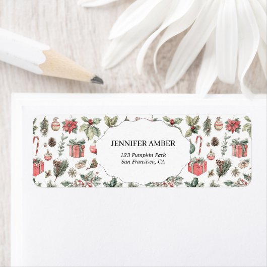 Modern Festive Holiday Simple Rustic Boho Etiket (Insitu)