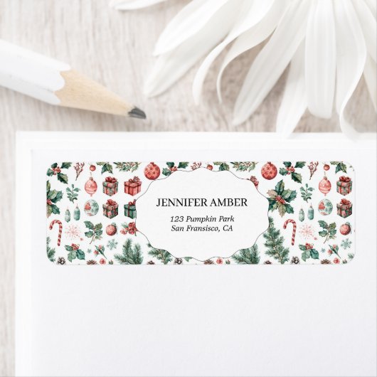 Modern Festive Holiday Simple Rustic Boho Etiket (Insitu)