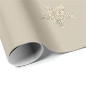 Modern Festive Natural Beige Gold Stars Roll Cadeaupapier (Rol Hoek)