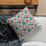 Modern Festive Polka Dot Red Pink Green Pattern Kussen<br><div class="desc">Eenvoudig modern genre en helder patroon met cirkels in roze,  rode en groene kleuren.</div>
