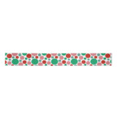 Modern Festive Polka Dot Red Pink Green Pattern Satijnen Lint (Voorkant)