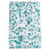 Modern Festive Snowflake Joy white black green Medium Cadeauzakje (Achterkant)