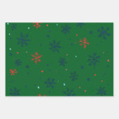 Modern Festive Snowflake Joy white red green Inpakpapier Vel (Voorkant 3)