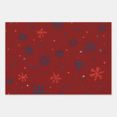 Modern Festive Snowflake Joy white red green Inpakpapier Vel (Voorkant 2)