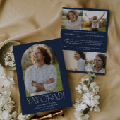 Modern Fete Folie Navy Yay Afstudeerder Foto Afstu Folie Uitnodiging