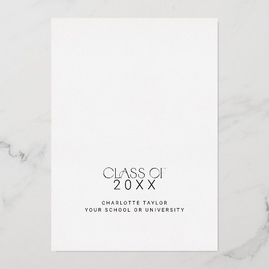 Modern Fete Gold Foil Yay Afstudeerder Graduation  Folie Uitnodiging (Achterkant)