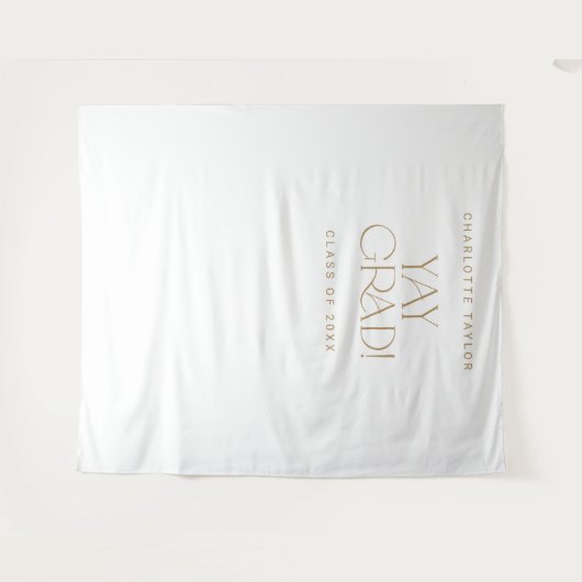 Modern Fete Gold Yay Afstudeerder Afstuderen foto  Wandkleed (Voorkant (horizontaal))