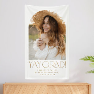 Modern Fete Gold Yay Afstudeerder Foto Arch Afstud Spandoek