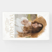 Modern Fete Gold Yay Afstudeerder Foto Arch Afstud Spandoek (Horizontaal)