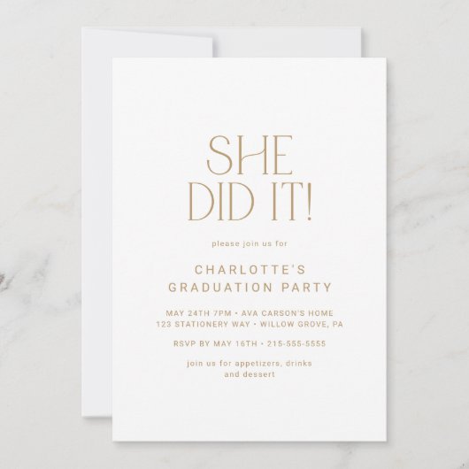 Modern Fete Gold ze deed het Photo Arch Afstuderen Kaart (Voorkant)