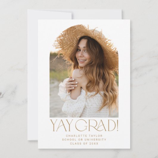 Modern Fete Gold ze deed het Photo Arch Afstuderen Kaart (Achterkant)