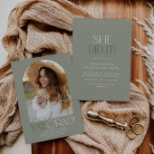 Modern fete groen ze deed het foto boog Afstuderen Kaart