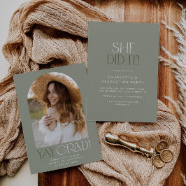 Modern fete groen ze deed het foto boog Afstuderen Kaart