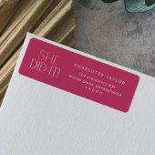 Modern fete heet roze ze deed het Afstuderen terug Etiket