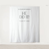 Modern Fete Hij Deed Het Afstuderen Foto Achtergro Wandkleed (Voorkant)