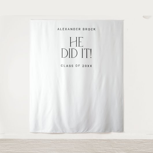 Modern Fete Hij Deed Het Afstuderen Foto Achtergro Wandkleed (Voorkant)