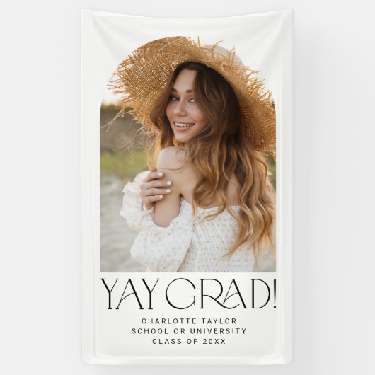 Modern Fete Minimal Yay Afstudeerder Photo Arch Af Spandoek (Verticaal)