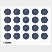Modern Fete Navy Gold ze deed het Afstuderen Ronde Sticker (Vel)