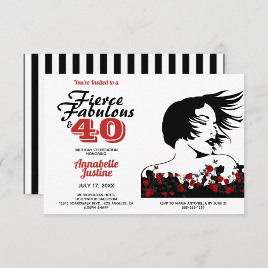 Modern FIERCE FABULOUS & 40 stijlvolle verjaardag Kaart (Voorkant / Achterkant)