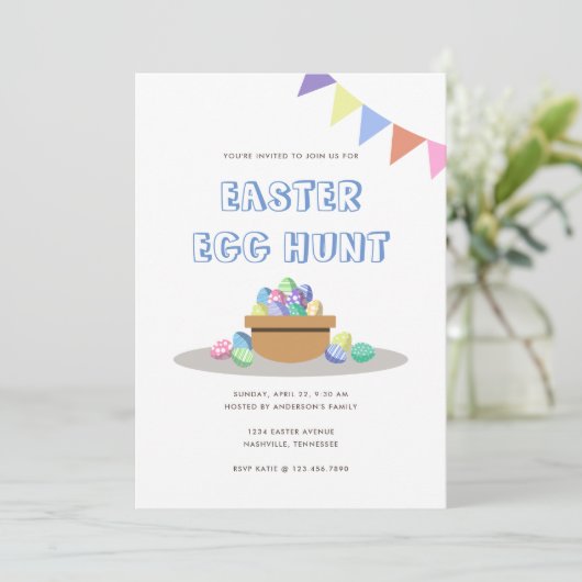 Modern Fiesta Easter Egg Hunt Kaart (Staand voorkant)