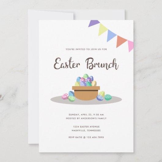 Modern Fiesta Easter Eggs Kaart (Voorkant)