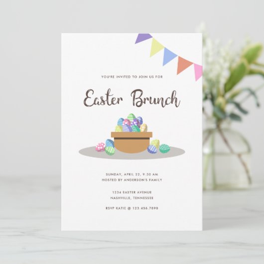 Modern Fiesta Easter Eggs Kaart (Staand voorkant)