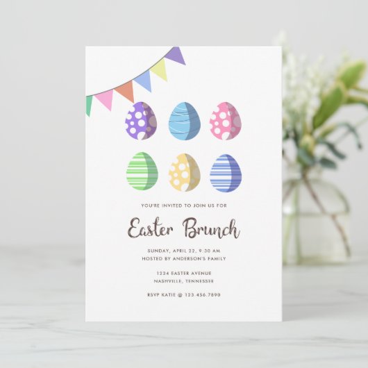 Modern Fiesta Easter Eggs Kaart (Staand voorkant)