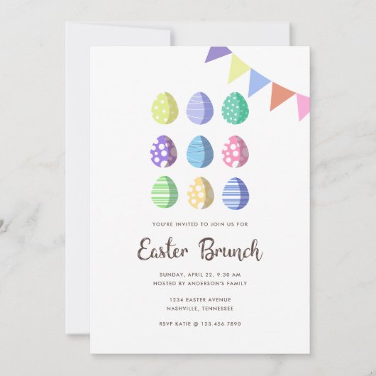 Modern Fiesta Easter Eggs Kaart (Voorkant)