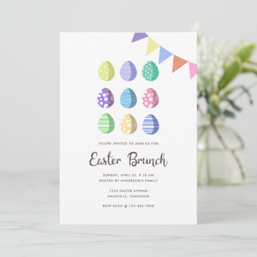 Modern Fiesta Easter Eggs Kaart (Staand voorkant)