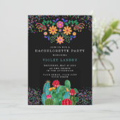 Modern Fiesta en Cactus Bachelorette Party Kaart (Staand voorkant)