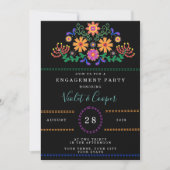 Modern Fiesta en Cactus Colorful Engagement Party Kaart (Voorkant)