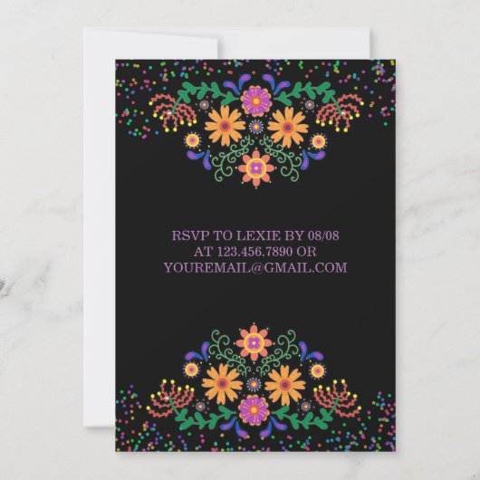 Modern Fiesta en Cactus Colorful Vrijgezellenfeest Kaart (Achterkant)