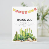 Modern Fiesta Thema Cactus Bruidsmeisje Bruiloft Bedankkaart (Staand voorkant)