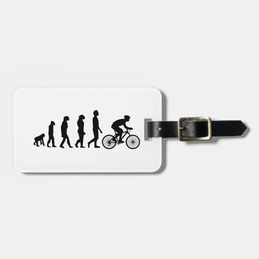 Modern Fiets Schema voor Menselijke Evolutie Bagagelabel (Voorkant horizontaal)