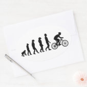 Modern Fiets Schema voor Menselijke Evolutie Ovale Sticker (Envelop)