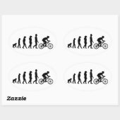 Modern Fiets Schema voor Menselijke Evolutie Ovale Sticker (Vel)