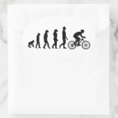 Modern Fiets Schema voor Menselijke Evolutie Ovale Sticker (Tas)