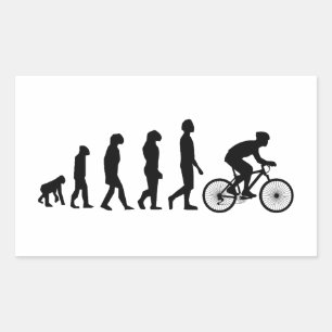 Modern Fiets Schema voor Menselijke Evolutie Rechthoekige Sticker
