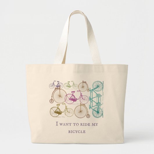  modern fietsgeslachtNeutraal kleurenpatroon Grote Tote Bag (Voorkant)