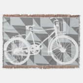  modern fietspatroon grijs en wit deken (Voorkant)