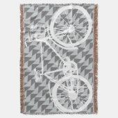 modern fietspatroon grijs en wit deken (Voorkant Verticaal)