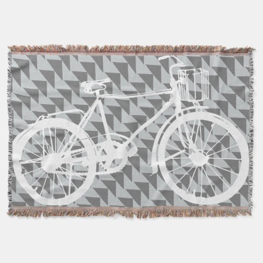  modern fietspatroon grijs en wit deken (Voorkant)