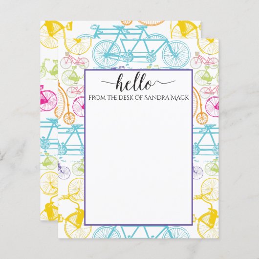  modern fietspatroon, helder kleurneonpatroon (Voorkant / Achterkant)