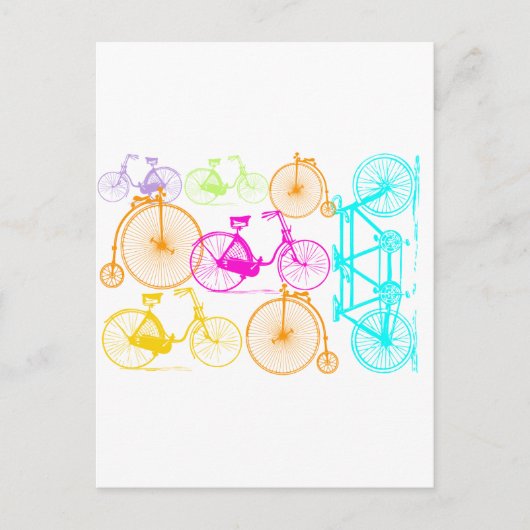  modern fietspatroon, helder kleurneonpatroon briefkaart (Voorkant)