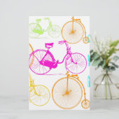 modern fietspatroon, helder kleurneonpatroon briefpapier (Staand voorkant)