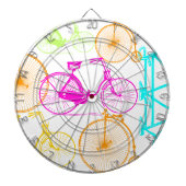  modern fietspatroon, helder kleurneonpatroon dartbord (Voorkant)