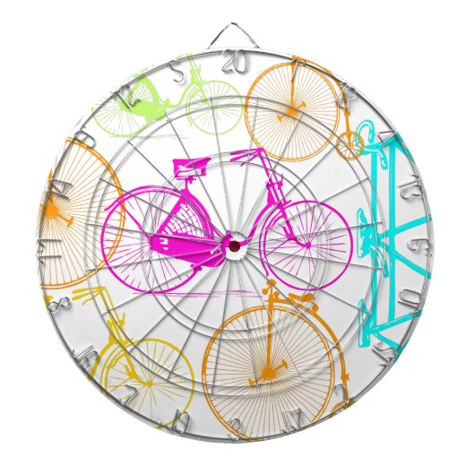  modern fietspatroon, helder kleurneonpatroon dartbord (Voorkant)