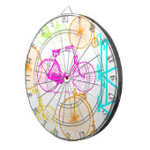  modern fietspatroon, helder kleurneonpatroon dartbord (Voorkant Rechts)