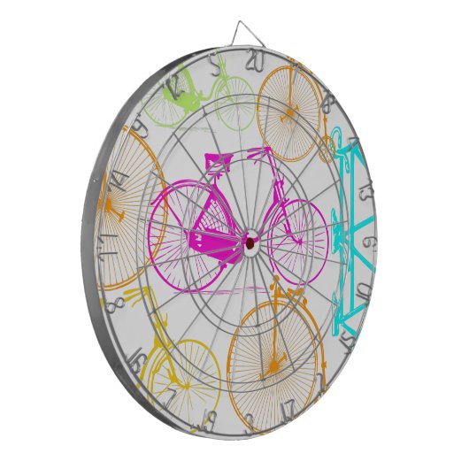  modern fietspatroon, helder kleurneonpatroon dartbord (Voorkant Links)