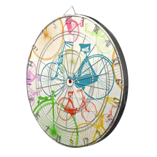  modern fietspatroon, helder kleurneonpatroon dartbord (Voorkant Rechts)